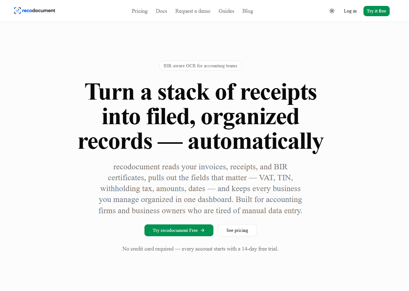 RecoDocument screenshot